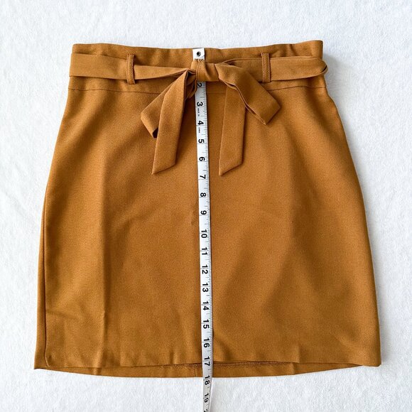 ASOS Mini Mustard Yellow Orange Gold Bow Tie Skirt - Size 4 (Small) - Picture 8 of 11